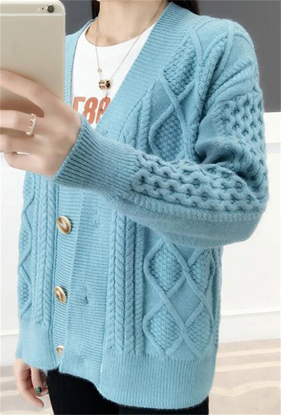 Winter Fall Mid Length Sweater Cardigan Loose Casual Soft Knitwears Coats Solid Color Woman Malhas Outwears New Long Sleeve Tops