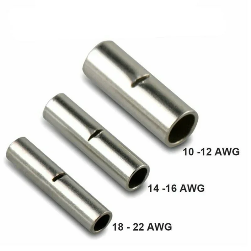 12-10 Gauge UN-Insulated Non Insulated TINNED Butt Splice Connector Wire Terminal 100 - Foto 4