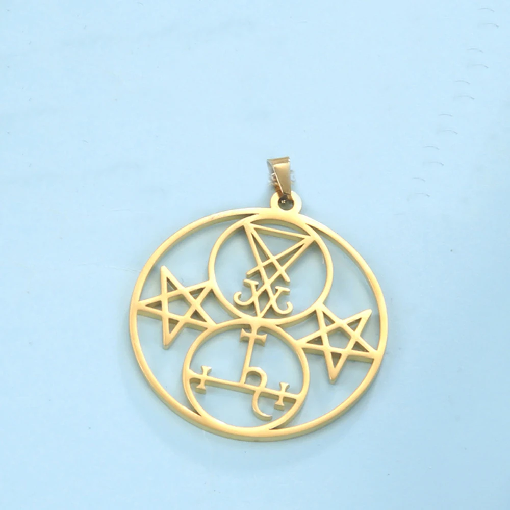 Dawapara Luzifer's Sigil Charm Siegel Anhänger Luzifer Symbol Charm Edelstahl DIY Zubehör für Halskette – Detail 11