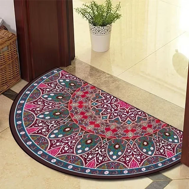 VIKAMA Mandala Semi-Circular Blanket Yoga Room Healing Floor Mat Facecloth Office Entryway Entry Door Blanket Home Decoration 3