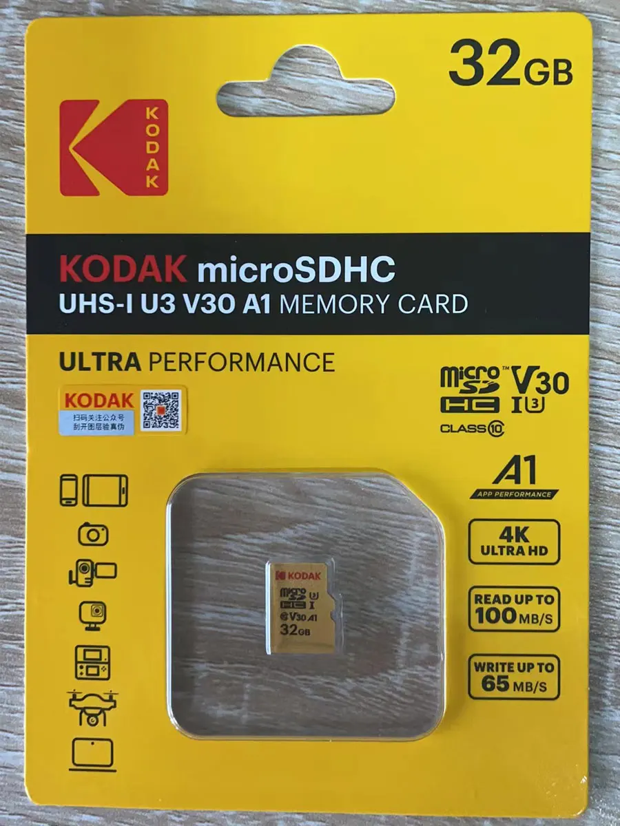 KODAK U3 ũ SDHC SDXC ī TF ÷ ī  UHS-I V30 Class10 ޸ ī 32 / 64 / 128 / 256GB ȭ  ڵ