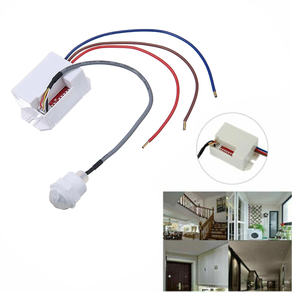 

Light Switch PIR Sensor Detector Mini Recessed Motion Occupancy Rest Dips 6m 800W Adjustable Ceiling 220-240V/AC