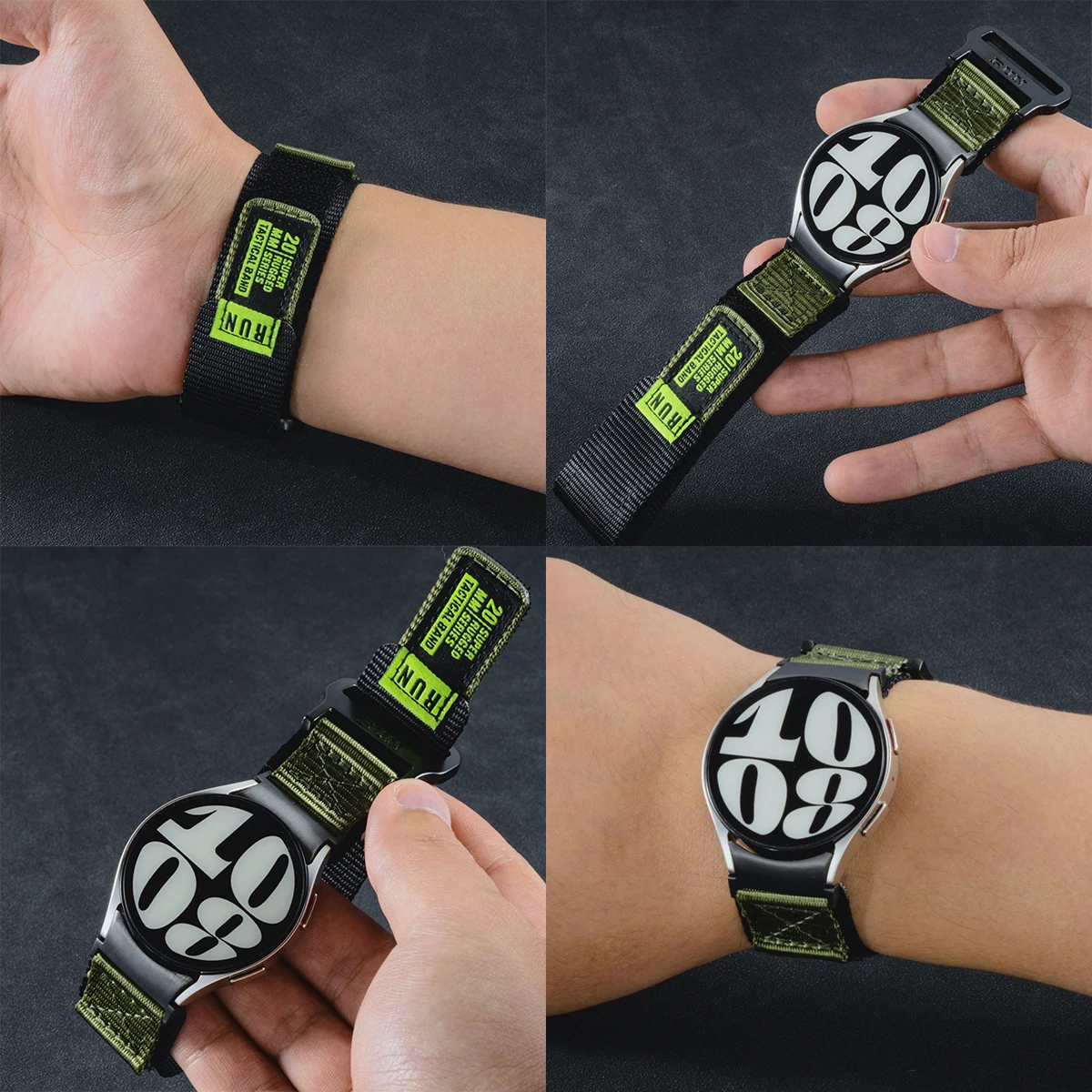 Quick Fit Nylon Watch Strap - Adjustable No Gaps Bracelet