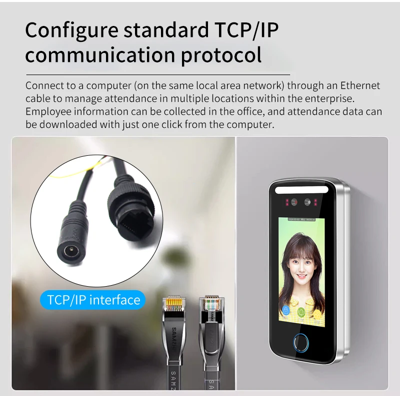 Tuya App Wifi AI Dynamic Face Recognition Reader Attendance Terminal 5000face TC