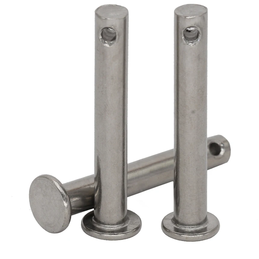 

M6 M6*16 M6x16 M6*20 M6x20 M6*25 M6x25 304 Stainless Steel DIN1444 Flat Head Cylindrical Round Dowel Hole Clevis Pin With Head