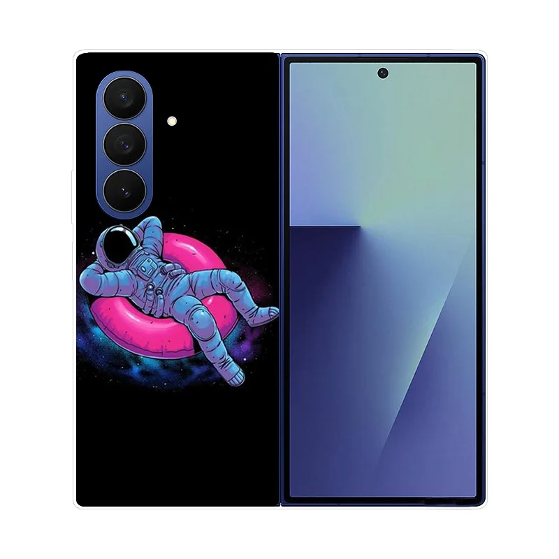 Marble Wolf Lion Design Hard Back Cover - Full Coverage Phone Case for Samsung Galaxy Z Fold 7
