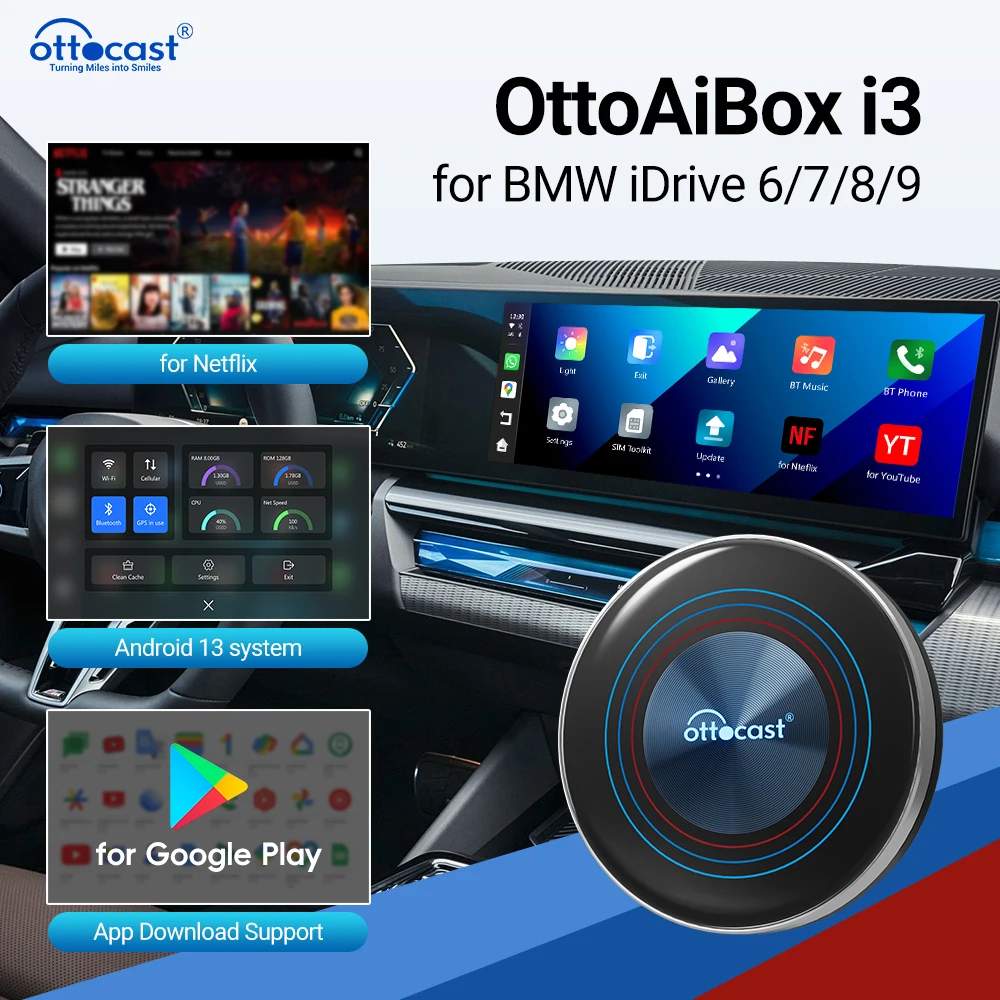 OTTOCAST I3 AI Box - Android Auto Adapter Mit SIM & SD Slot