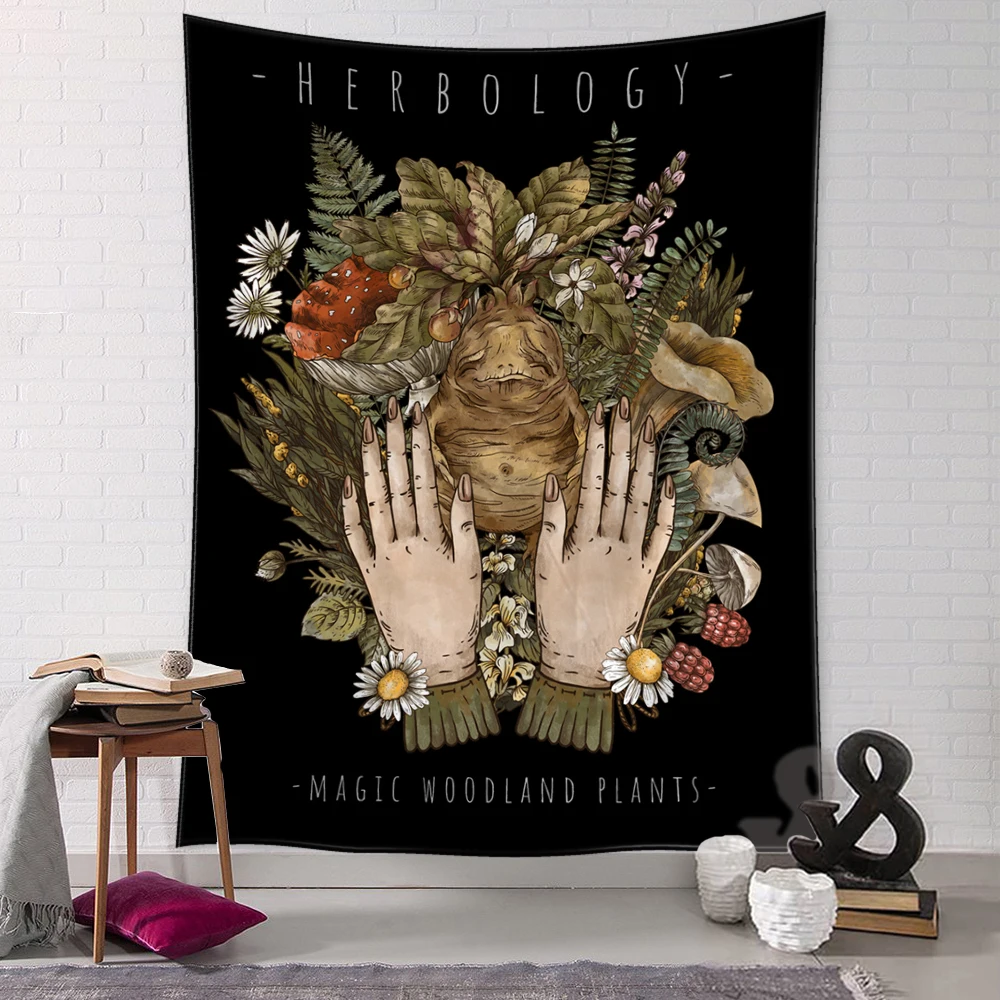 Vintage Sun Tapestry Wall Hanging Botanical Celestial Floral Hippie Flower Wall Starry Dormitory Decor tapestry decorations