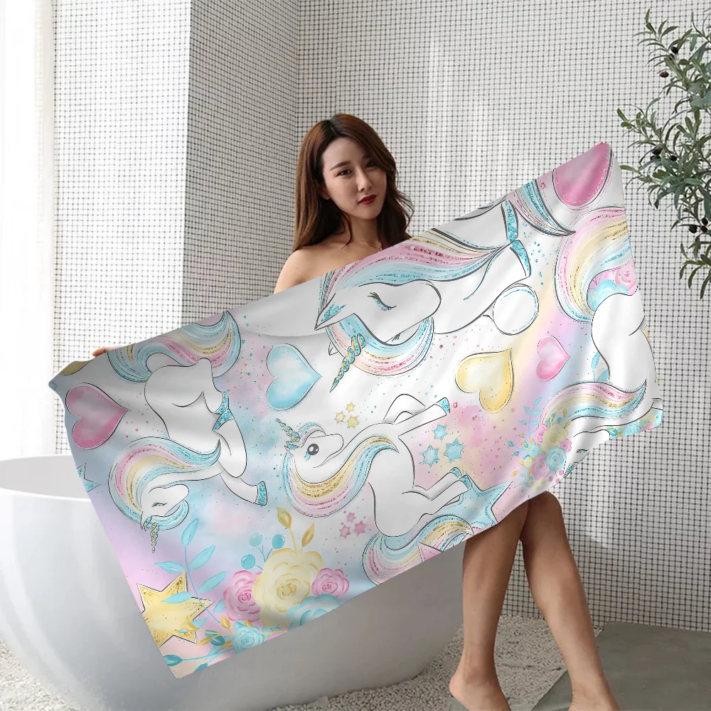 Cute Unicorn Towel Microfiber Beach Towel Absorbent Quick dry Soft Yoga Swimming Resort Mountain Climbing Towel 4