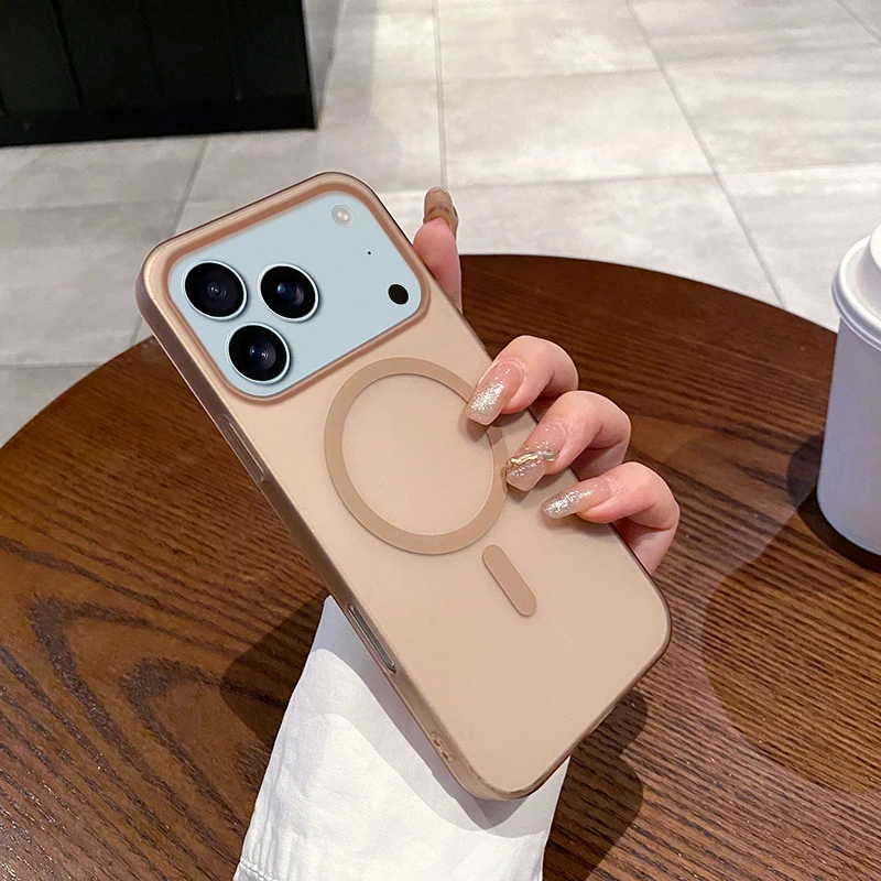 Sleek Ultra Thin Matte Hard Translucent Magnetic Wireless Charging Case