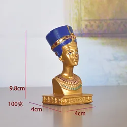 Regal Egyptian Pharaoh and Queen Figurine Set - Ancient Mythology Collectible Decor Sculpture (D)