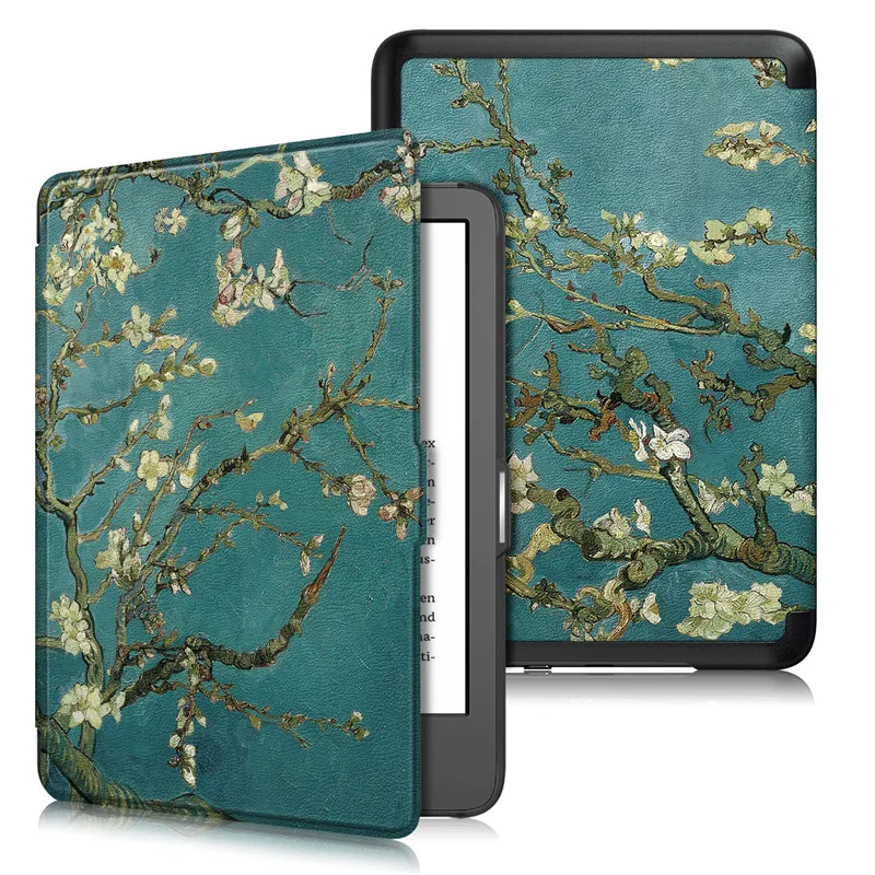 Elegant Smart Magnetic Leather Cover - Artistic Design