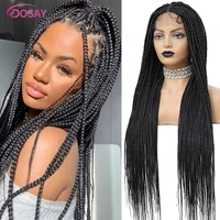 36" Full Lace Braided Wigs Synthetic Hair Box Braids Lace Front Wigs Knotless Braided Wigs For Black Women Braiding Wigs African 2