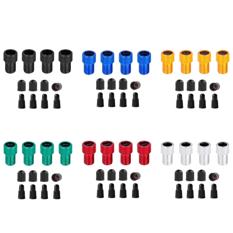 

4Pcs Bicycles Tire Valves Converter Presta to Schrader Adapter Bike Valves Adapter with Valves Caps for Road Bike Car