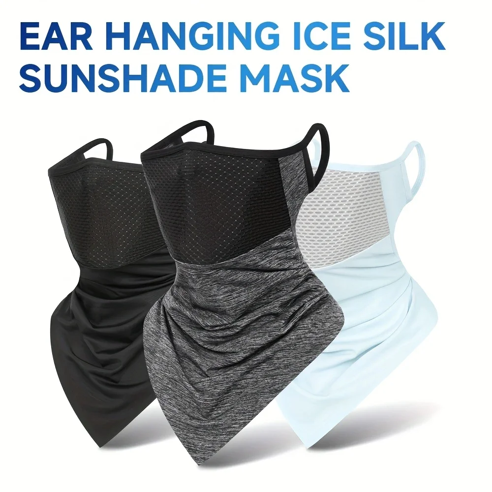 Unisex Ice Silk Balaclava Mask for Outdoor Running Hiking Cycling Breathable Lightweight Neck Gaiter Protection Tube Scarf