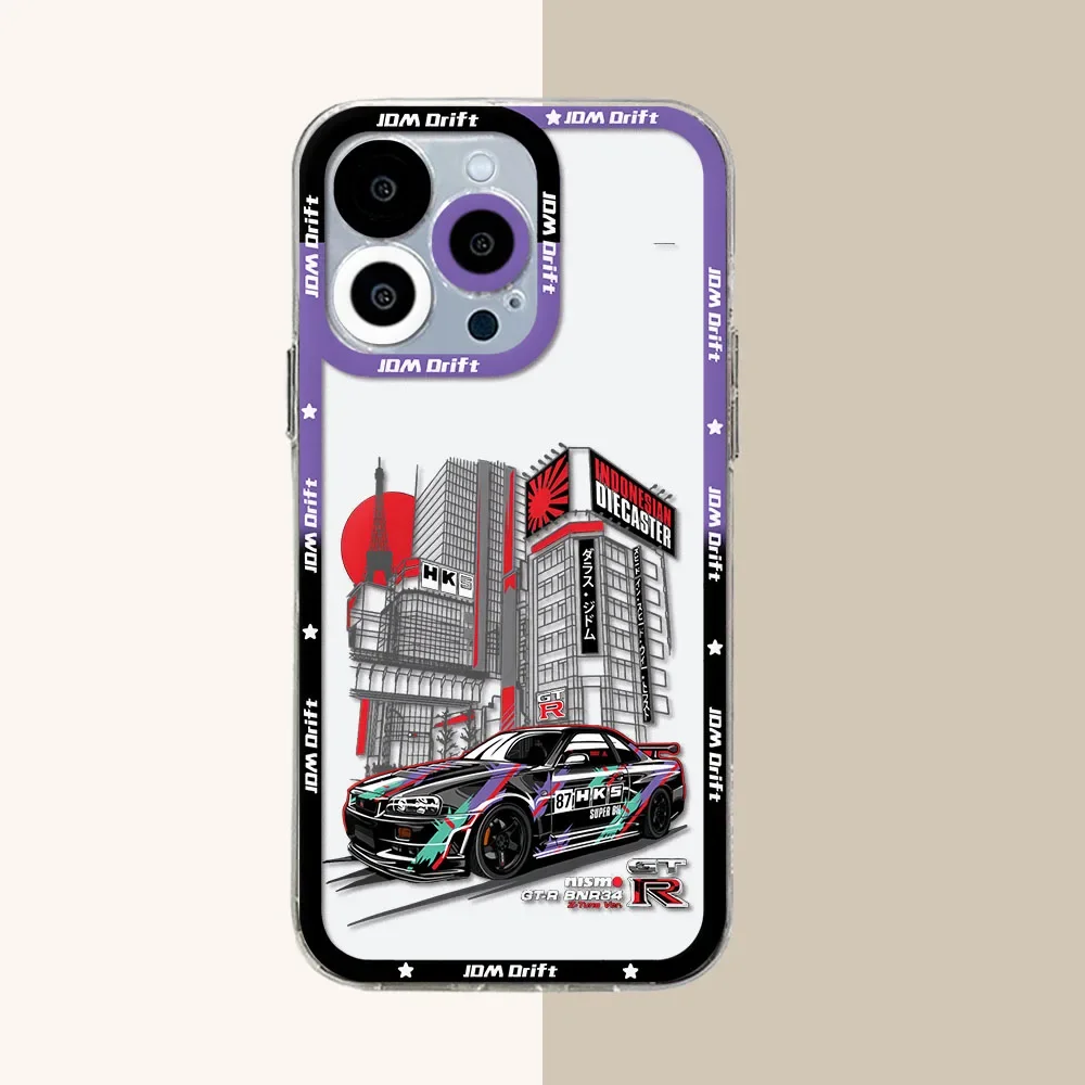 Tokyo JDM Drift Sports Car Transparent Soft Silicone Phone Case