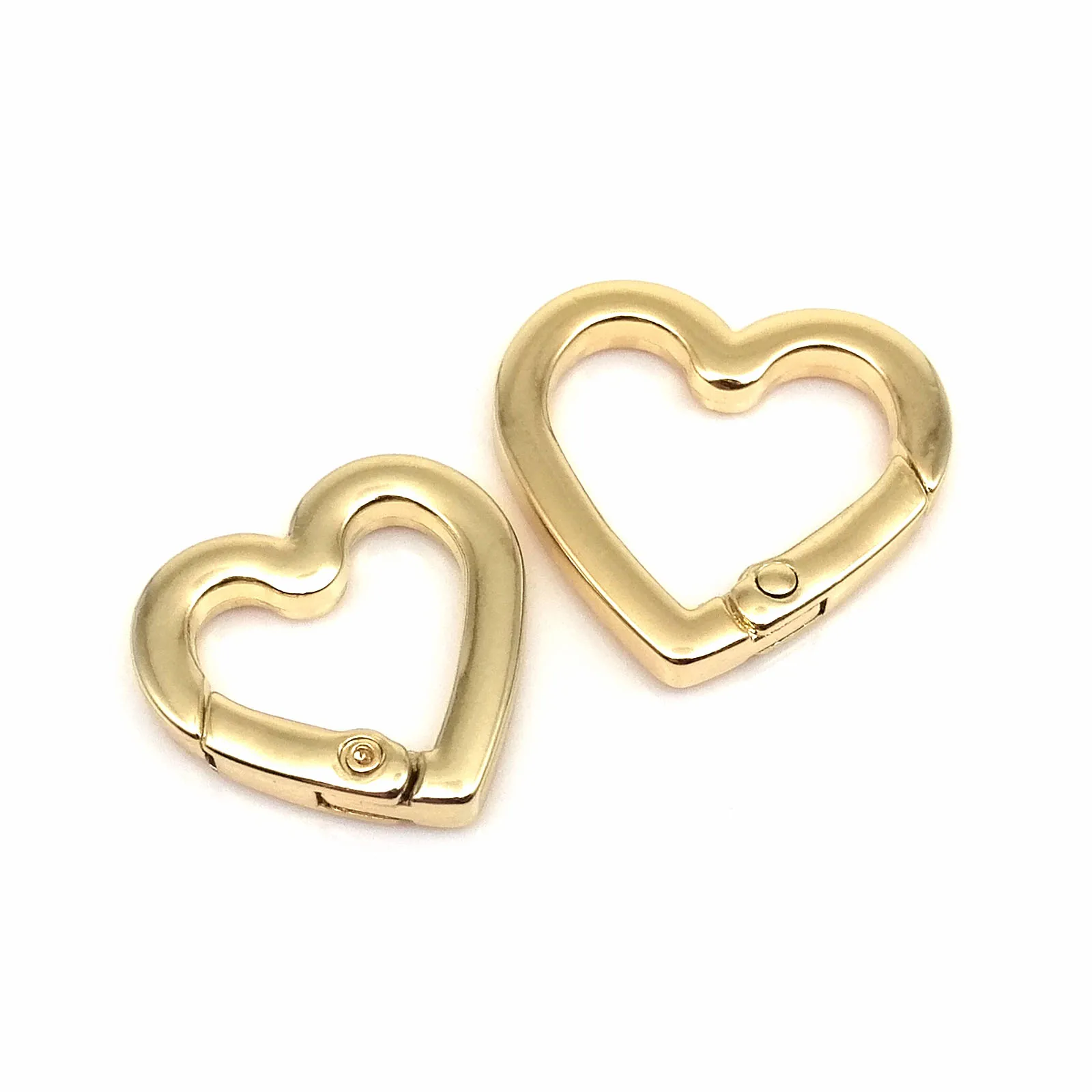 Heart Shape Spring Gate O Ring Openable Leather Bag Handbag Belt Strap Buckle Connect Keyring Pendant Key Chain Snap Clasp Clip