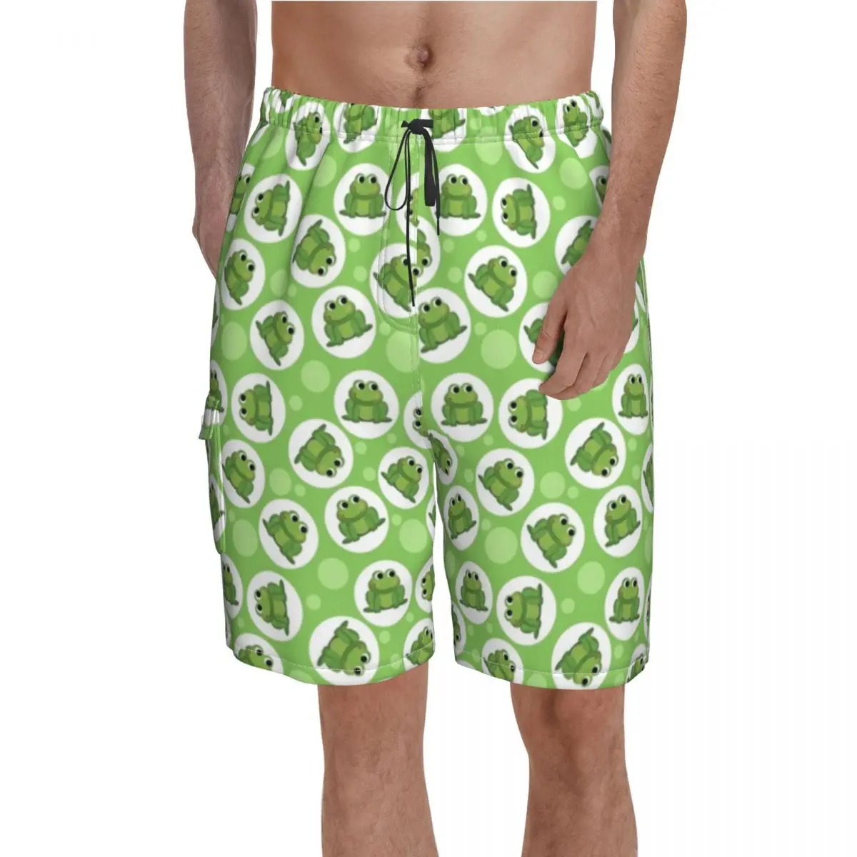 Cute Green Frog Board Shorts Hot Love 