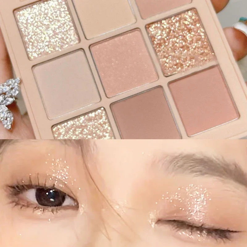 Eyeshadow Palette Pearly Bright Matte Glitter Lasting Makeup