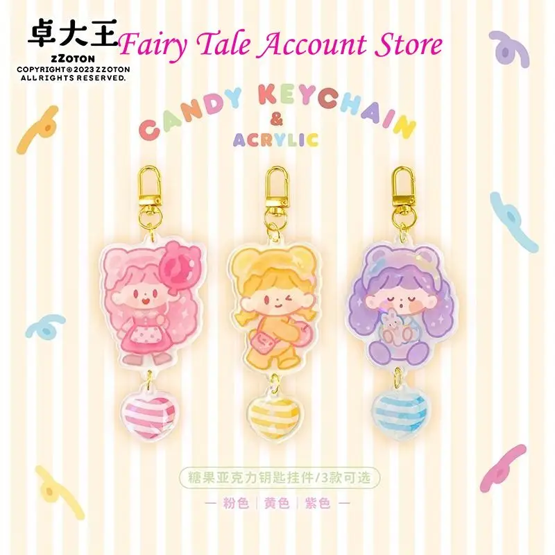 Zhuo Dawang Acrylic Pendant Adornment Girl Style Keychain Cute Cartoon Small Gift Flashing Film Korean Stationery