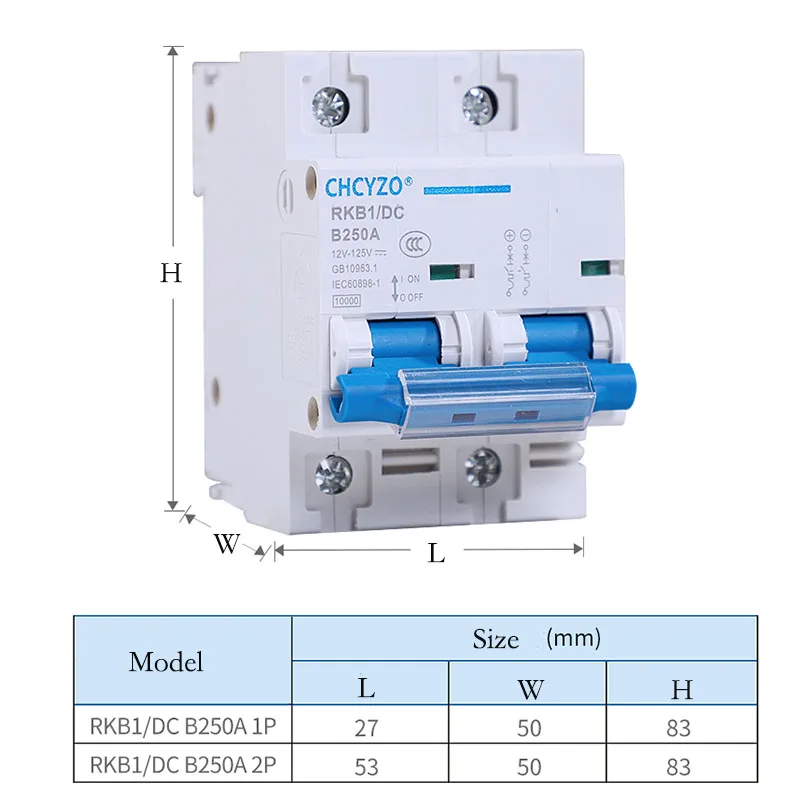 Description Picture 3 of itemDC 1p Circuit Breaker Protection Switch 12-125v Mini Automatic Protector Electric Car 80A/100A/125A/200A/250A Battery Protector