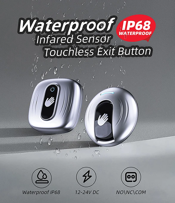 waterproof Infrared Switch Access Control Exit Button Release Switch No Touch Infrared Exit Button with LED Indication Light