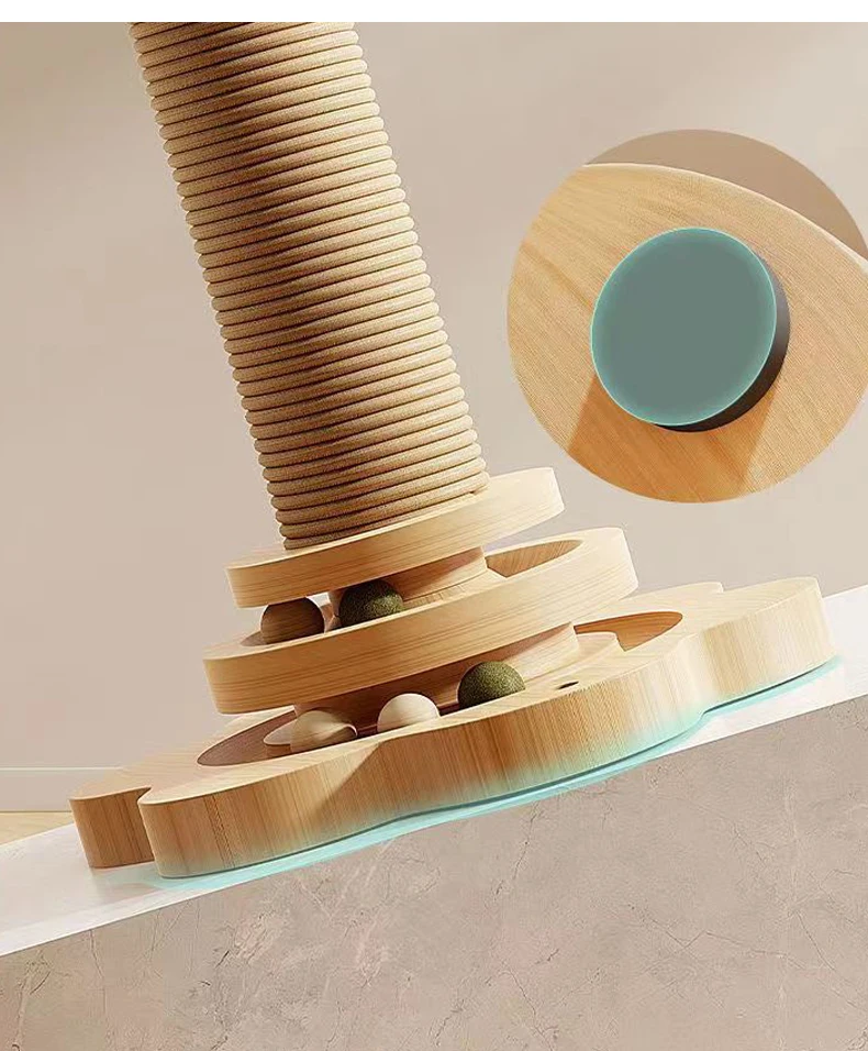 Title 6, Wooden Cat Scratcher Sisal Scratching Post for ...