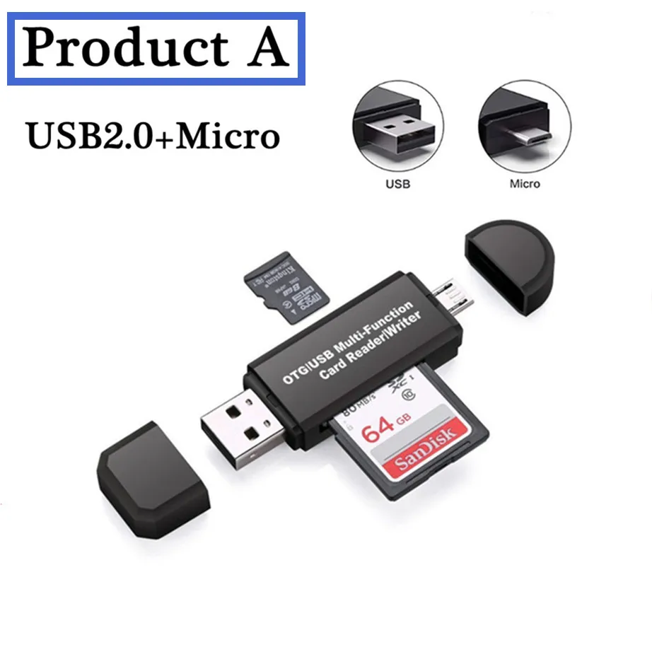 Lector De Tarjetas USB 2.0 / Micro-SD - Negro > Tarjetas De Memoria