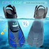 Snorkel Fins Swimming Flippers Adjustable Buckles Short Silicone Scuba Diving Shoes Open Heel Travel Size Adult Men Womens 4