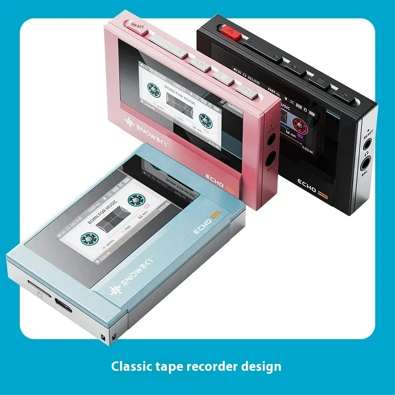 Fiio Snowsky Echo 미니 무선 블루투스 MP3 플레이어 8GB 레트로 휴대용 워크맨 맞춤형 지원 DSD 음악 선물
