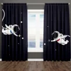 2PCS Astronaut Space Astronaut Window Curtains Cartoon Characters Cosmic Planet Adventure Rod Pocket Window Drapes. 4
