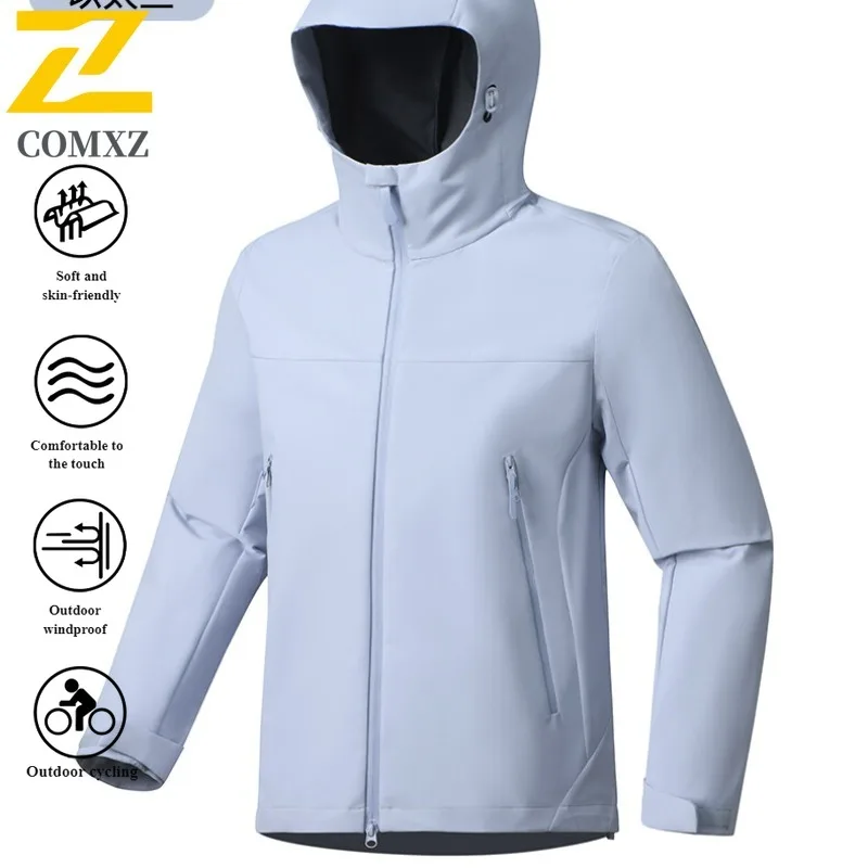 EIAO Windbreaker Men's Hooded Jacket Waterproof Windproof Outdoor Coat Spring Autumn Hiking Camping Sportswear Casual Trekking