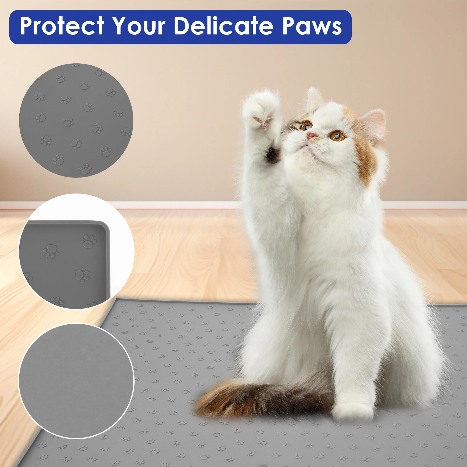 Waterproof Silicone Cat Litter Mat Grey Non Slipping Pet Toilet