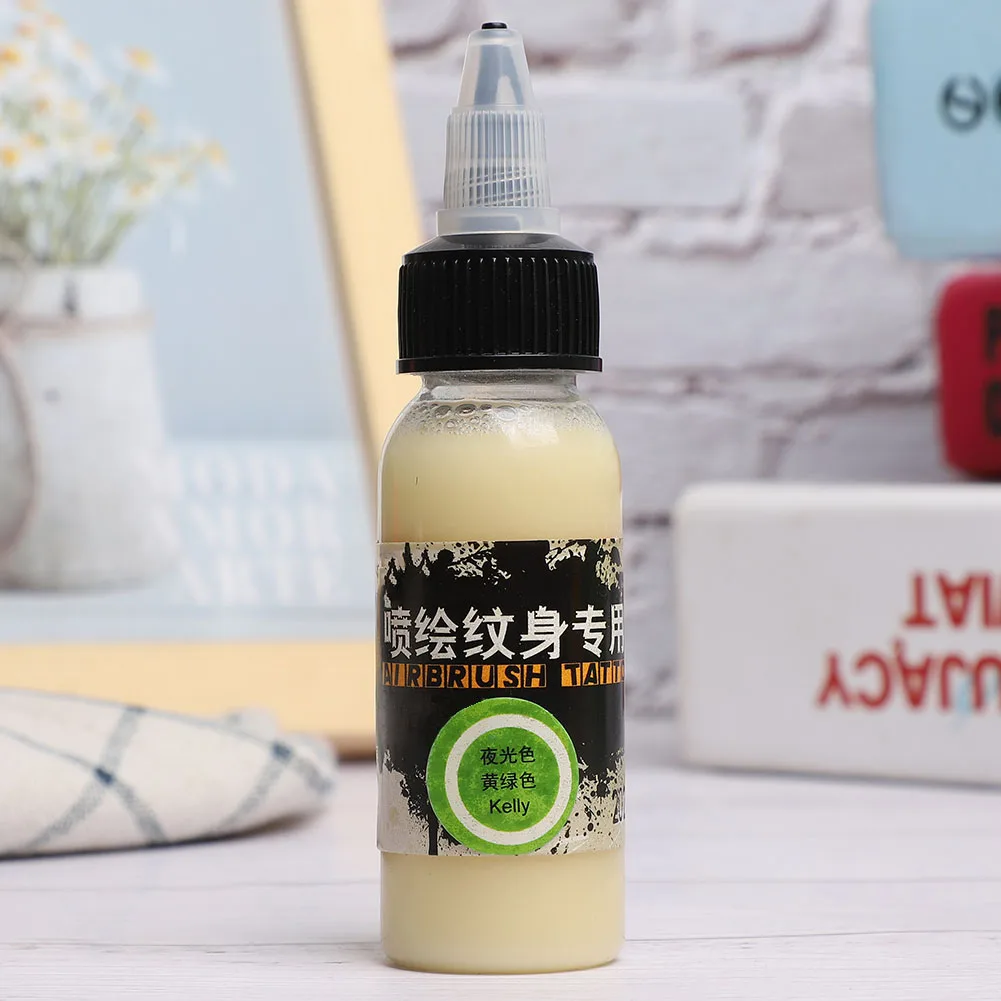 30ml Disposable Temporary Night Light Tattoo Ink Professional Easy Coloring Body Colored Drawing Fluorescence Airbrush Pigment