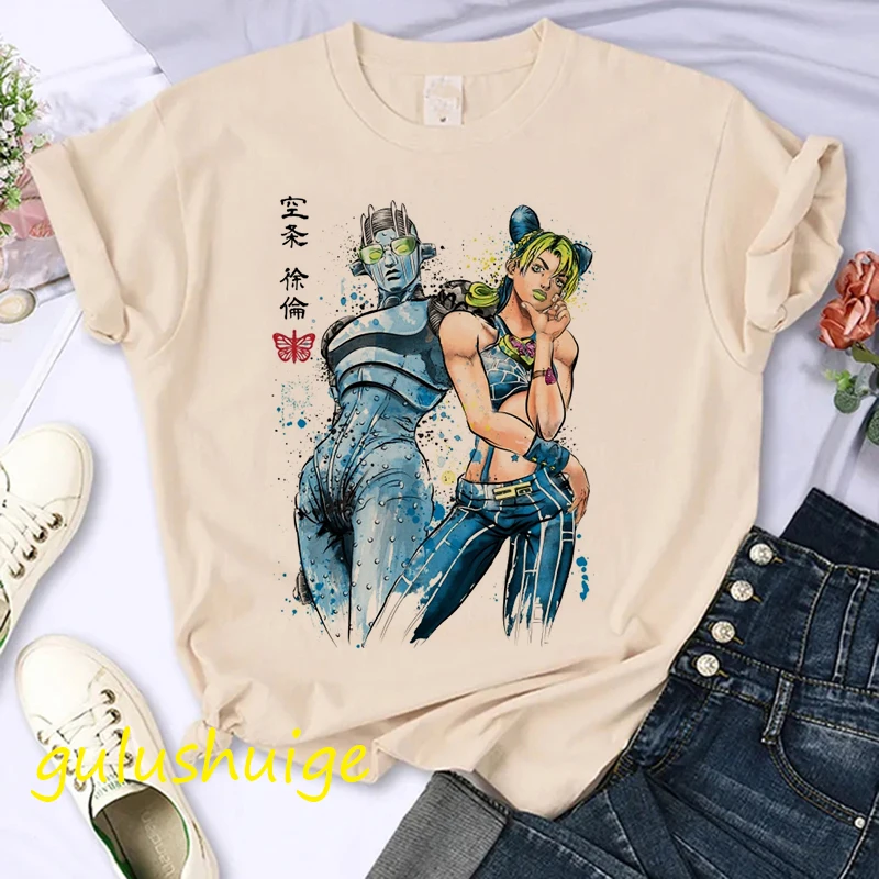 Manga Streetwear Anime Giapponese Jojo Bizarre Adventure T Shirt Donna Top Funny Cartoon Jojo T-Shirt Fashion Tees Maglietta Femminile