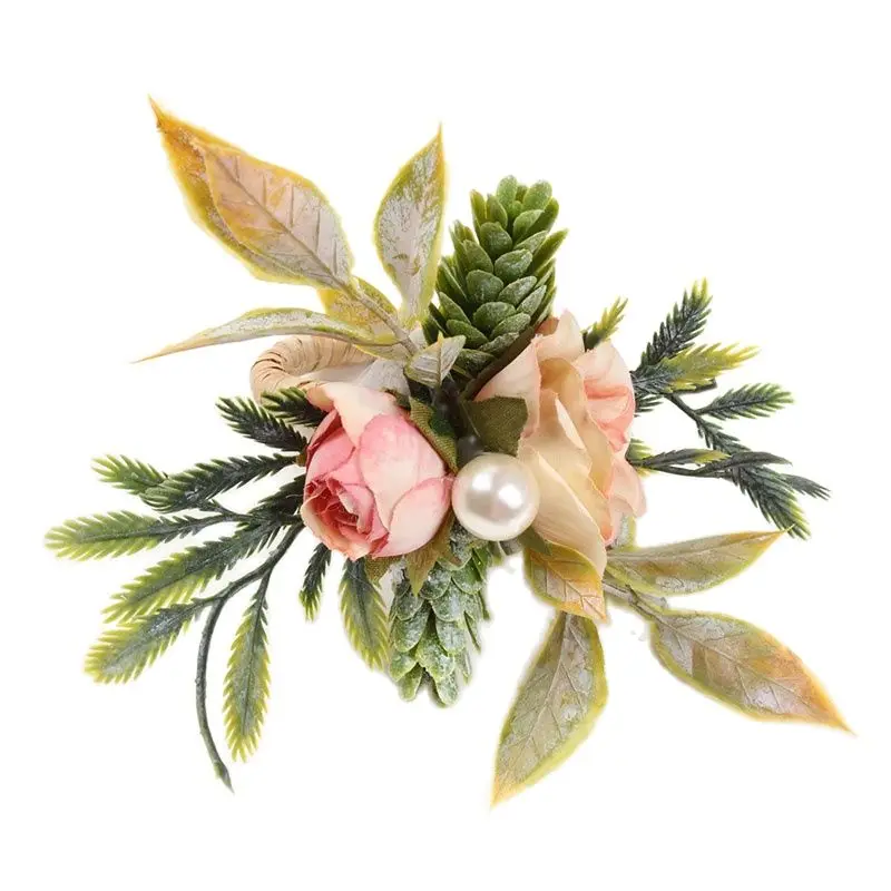 Napkin Rings Holders Artificial Flower Buckle Dinner Rose Design Hotel Wedding Party Event Dining Table Decoration