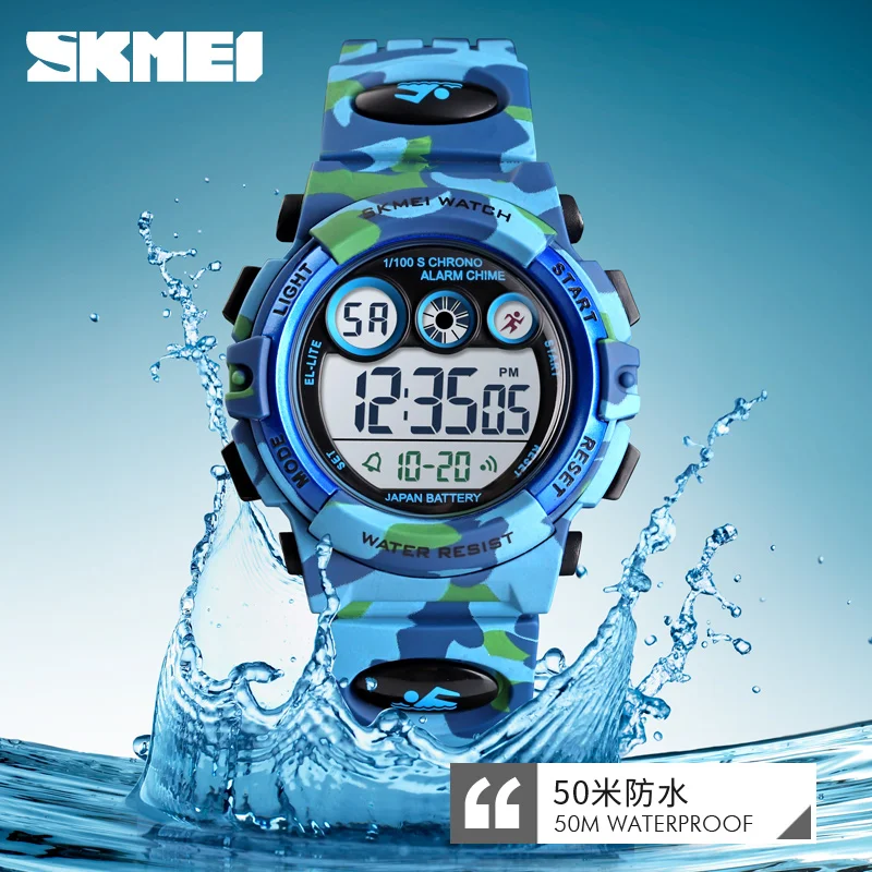 SKMEI Sport Kids Watches Young And Energetic Dial Design 50M Waterproof Colorful LED+EL Lights relogio infantil 1547 Children's