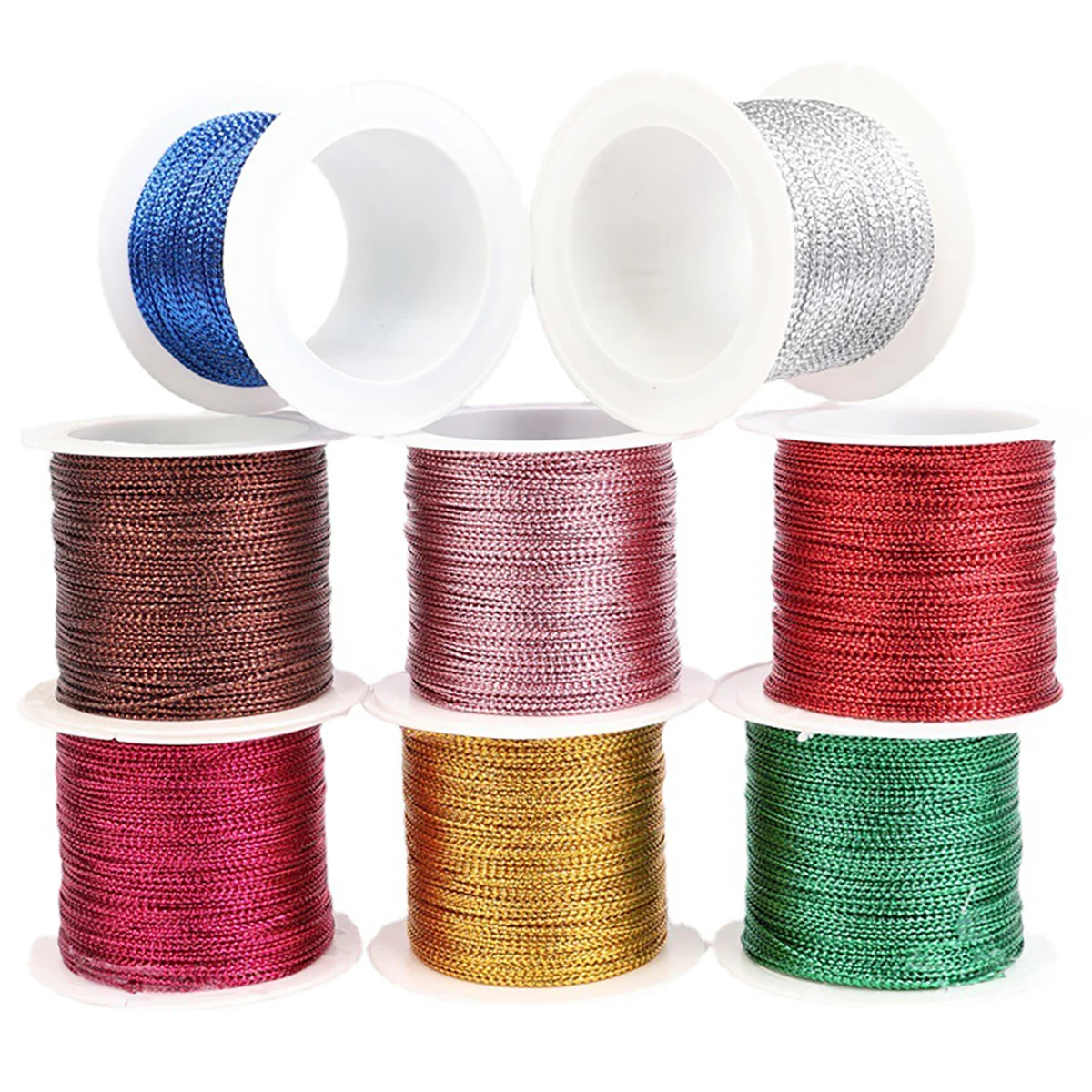 20m/Roll 1.0mm Gold & Silver Colors Beading Cord Macrame Braided Rope Nylon Cord For DIY Gift String Tag Tassel Christmas Thread