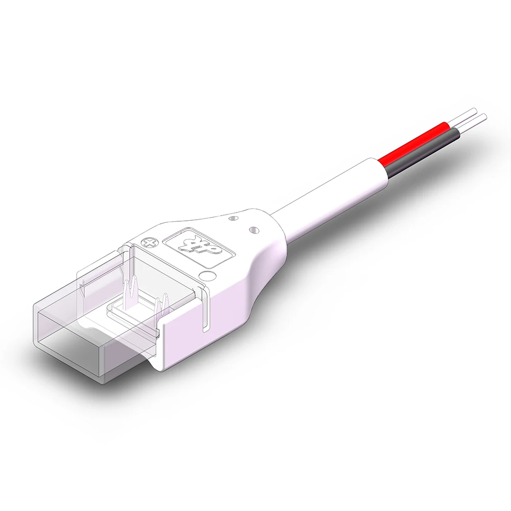 Solderless Ip67 Impermeável Cob Tira Conduzida Conector Rápido para mm 10 mm Pwb Única Cor Ip67 Ip68 Conduziu a Fita Nenhuma Solda 2pin