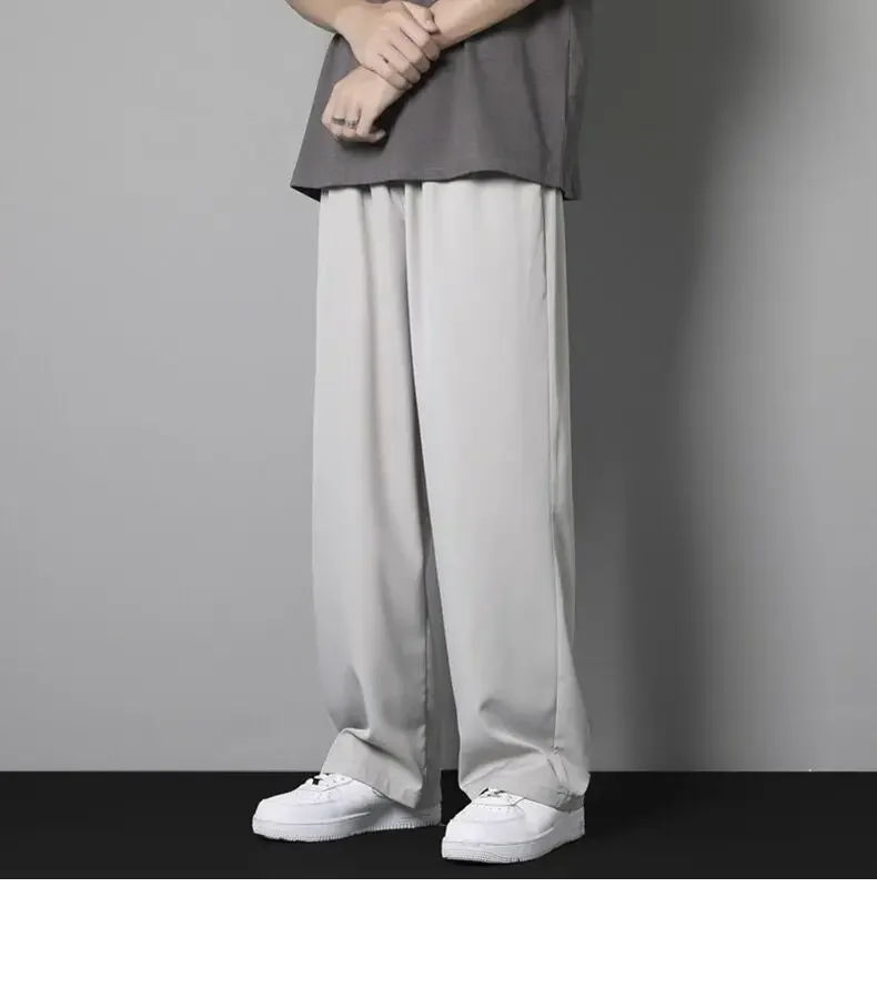 Men's Spring Summer Straight Leg Wide Leg Pants Casual Pants Sports Loose Men Clothing Joggers Men 6