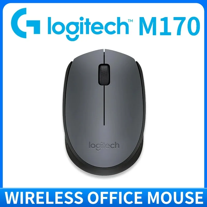 Бездротова портативна миша Logitech M170 Зручна рукоятка 3 кнопки Надійне підключення для ПК, ноутбука, настільного комп’ютера
