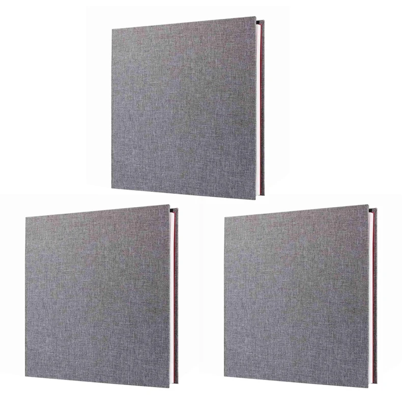 

3X Photo Album Scrapbook Linen Art DIY Memory Book Thick Pages With Protective Film Save Images Permanently,Best Choice