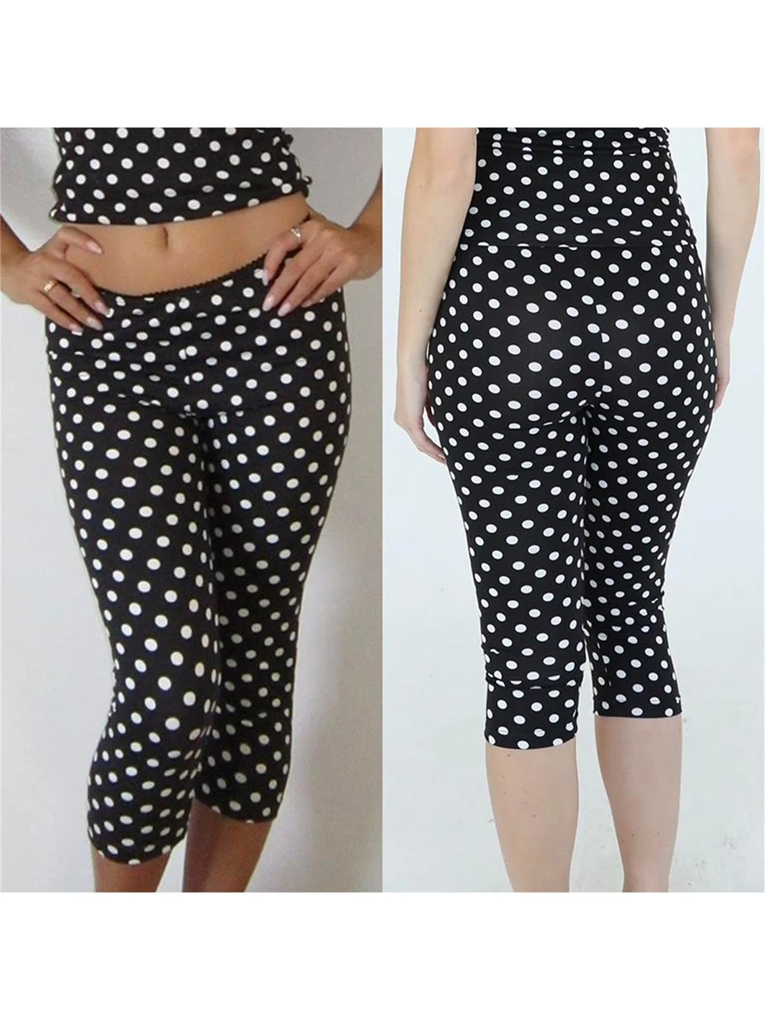 Floral Print High Waist Cropped Leggings with Ruffle Hem for Women Stretchy  Fit Capris Pants for Summer Style