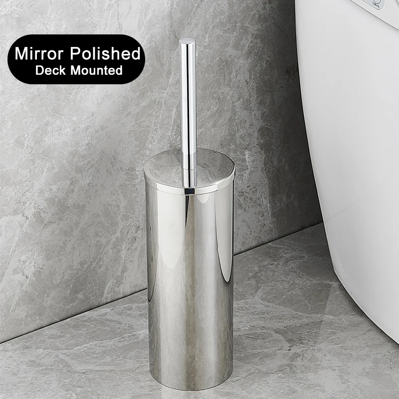 mirrored toilet brush holder
