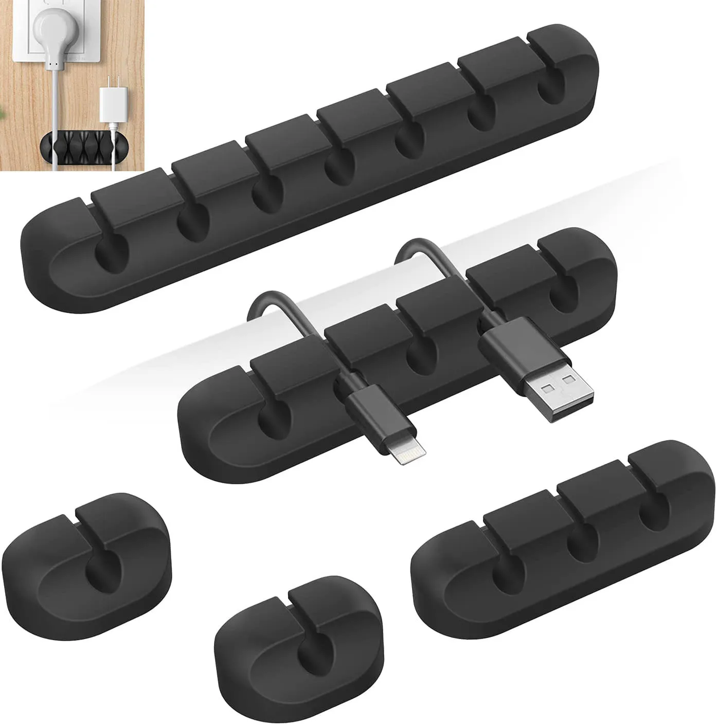 

Silicone Cable Organizer USB Cable Winder Holder Clip For Desktop Management Mouse Earphone Cable Winder Protector Phone Holders