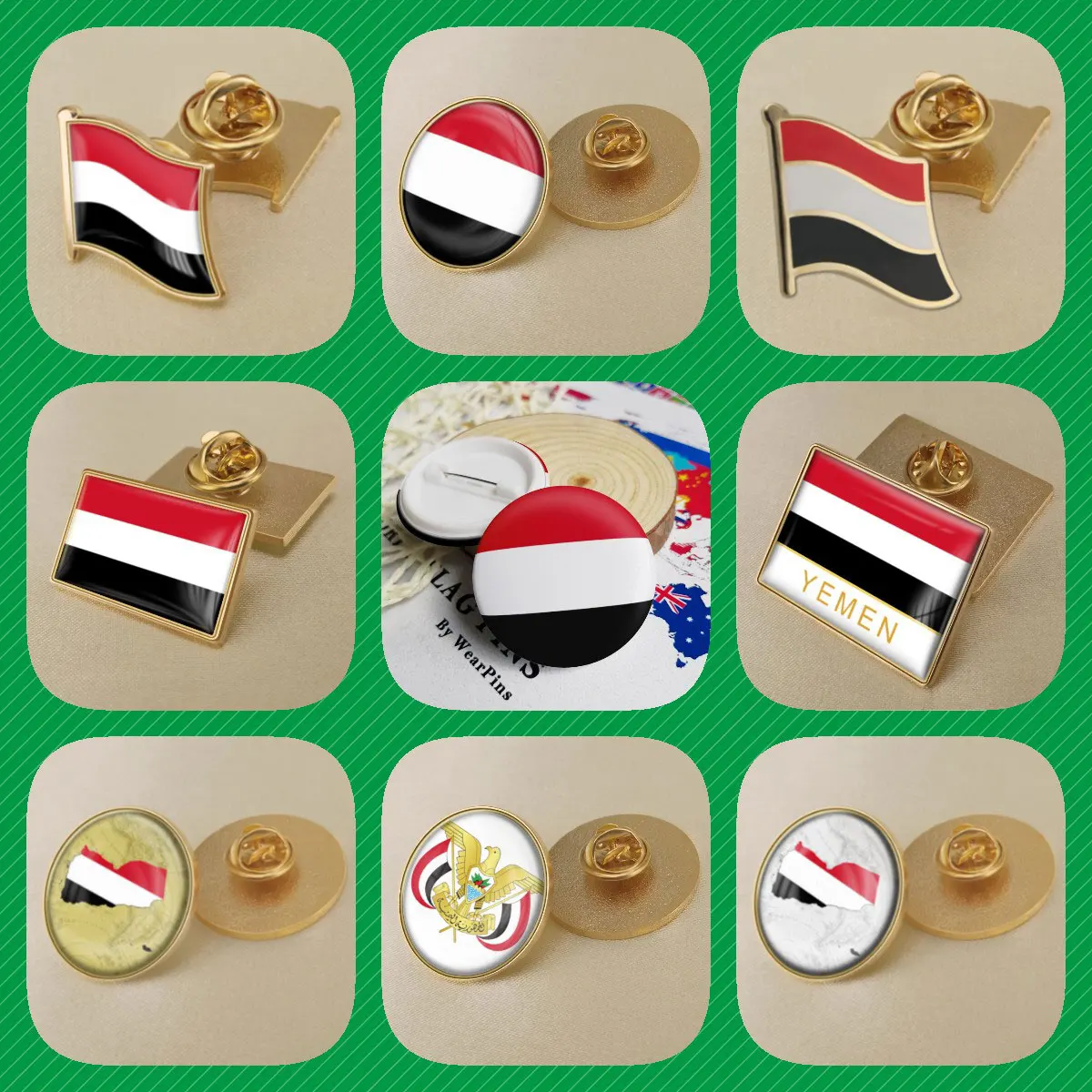 

Yemen Yemenese Flag Lapel Pins Brooch Badges