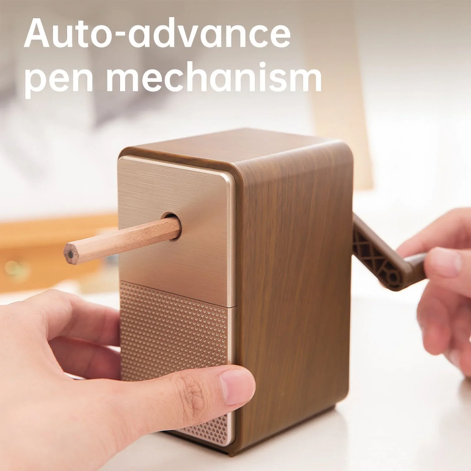 Deli Adjustable Pencil Sharpener Hand Crank Table Sharpeners Machine for Graphite Pencil Stationery pencil sharpener
