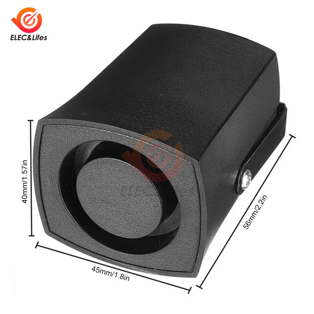Universal Black Alert Siren 105dB Auto Warning Horn