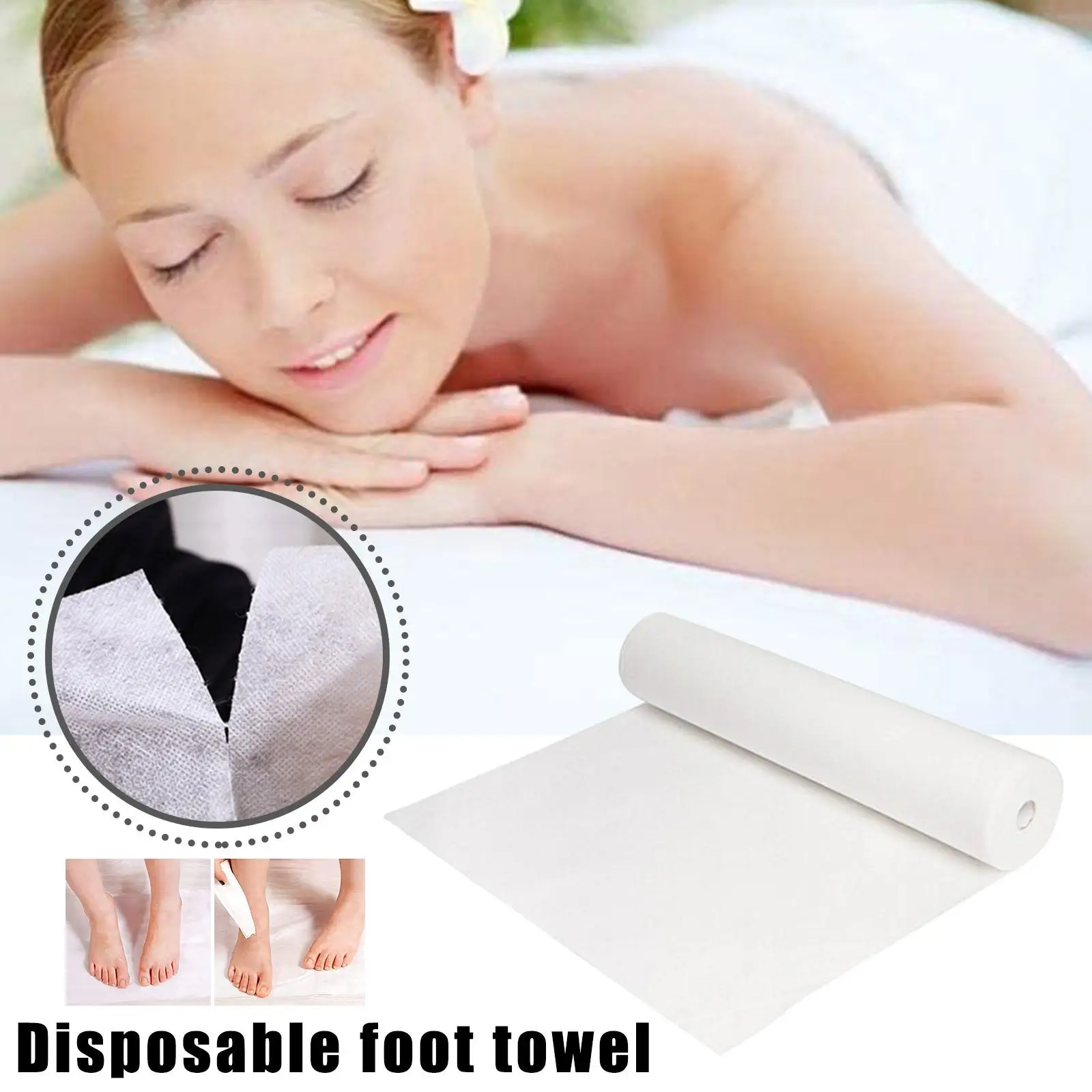 

50/100 Pieces Disposable Spa Massage Mattress Non Woven Pillow Tissue Bed Salon Supplies Tattoo Sheet Roll Sheet Massage H9R5