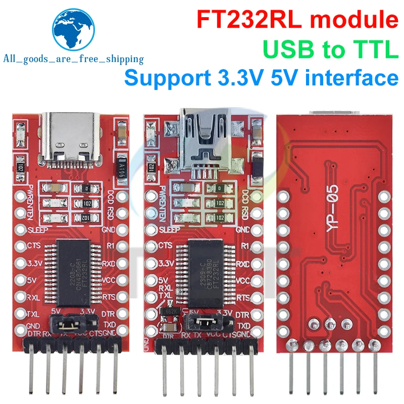 TZT 1PCS FT232RL FT232 FTDI USB 3.3V 5.5V to TTL Serial Adapter Module for A-rduino Mini Port